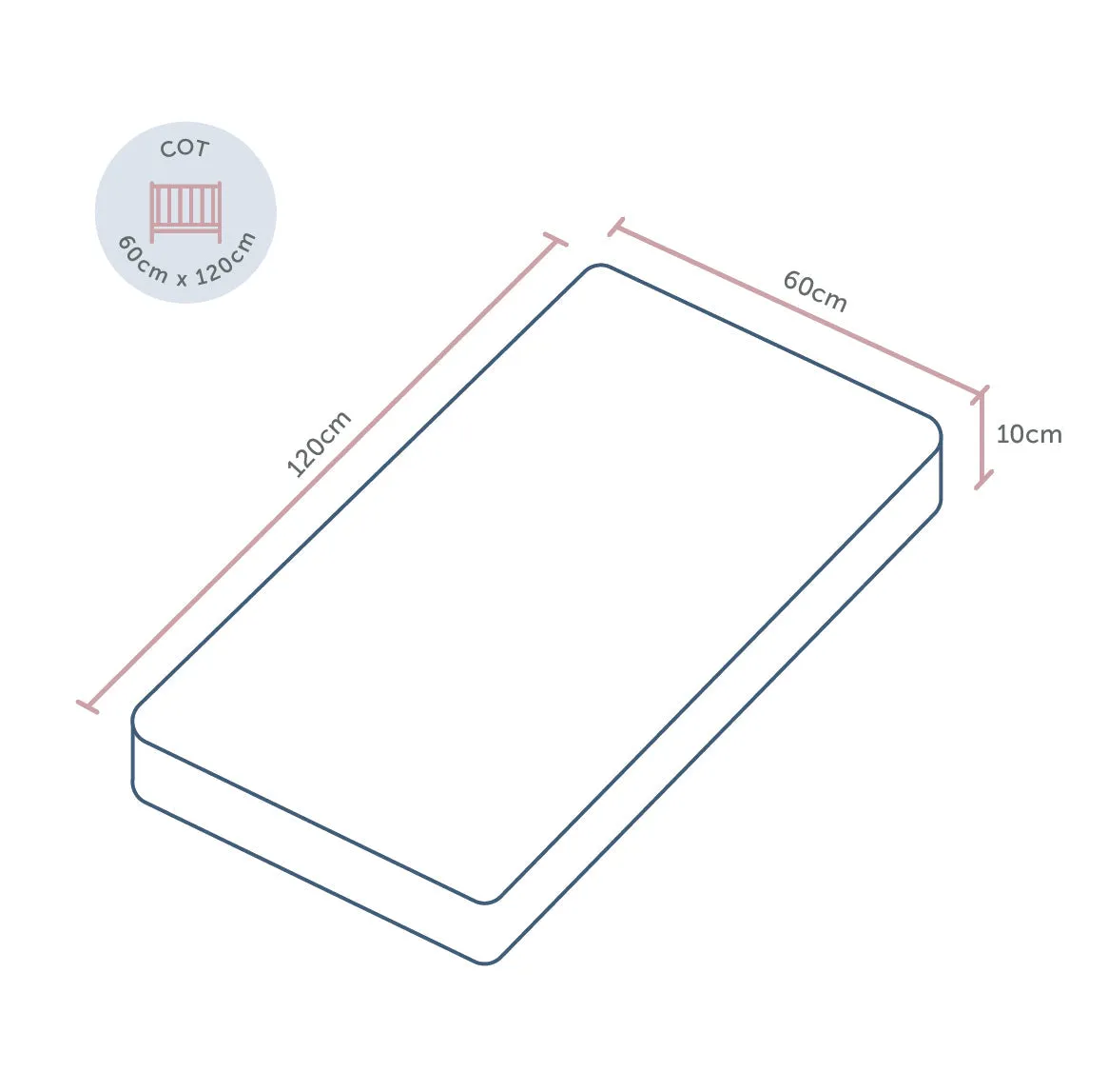 Baby Elegance Cot Mattress - Stratus - 60 x 120 x 10cm