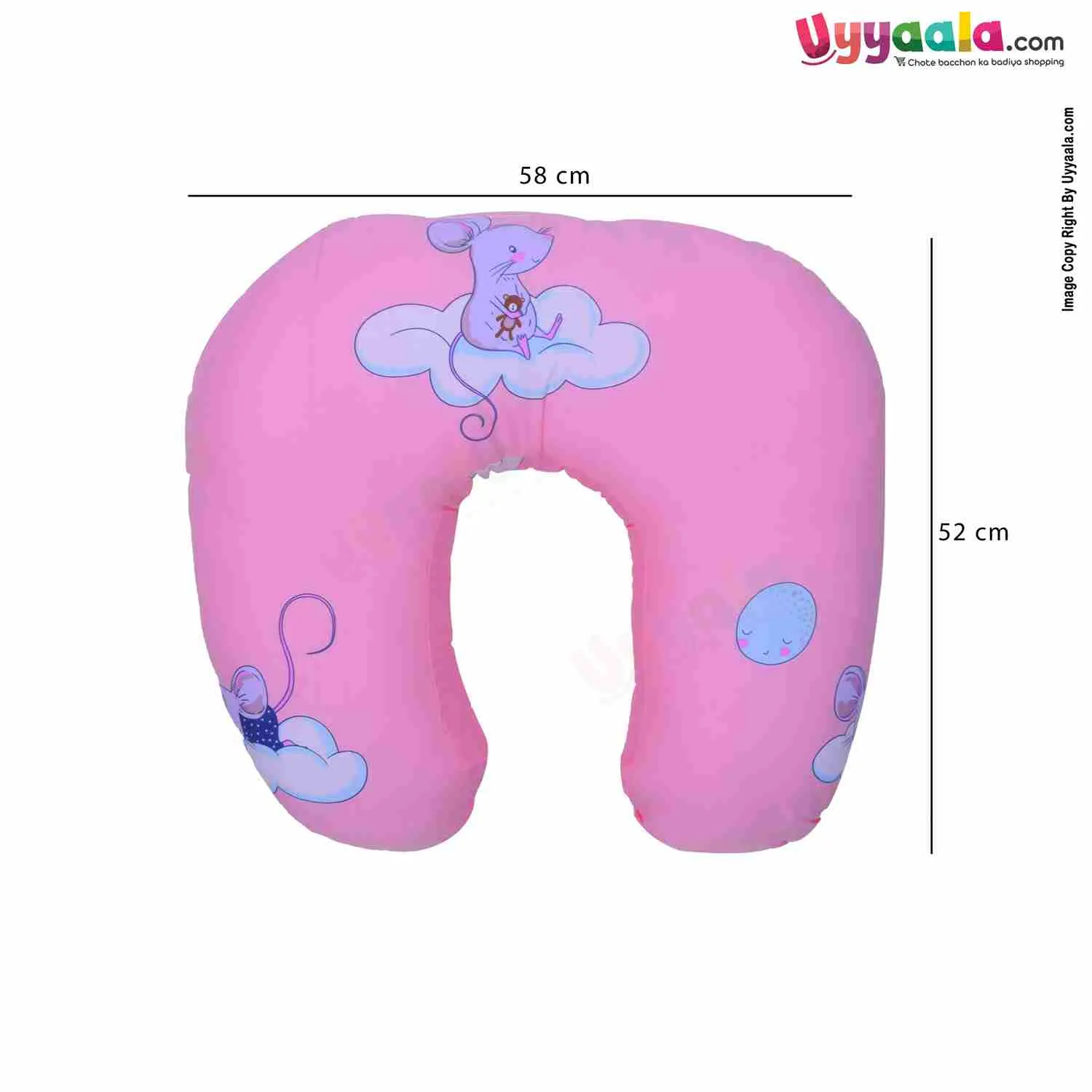 Baby Feeding Pillow Cartoon Print - Pink