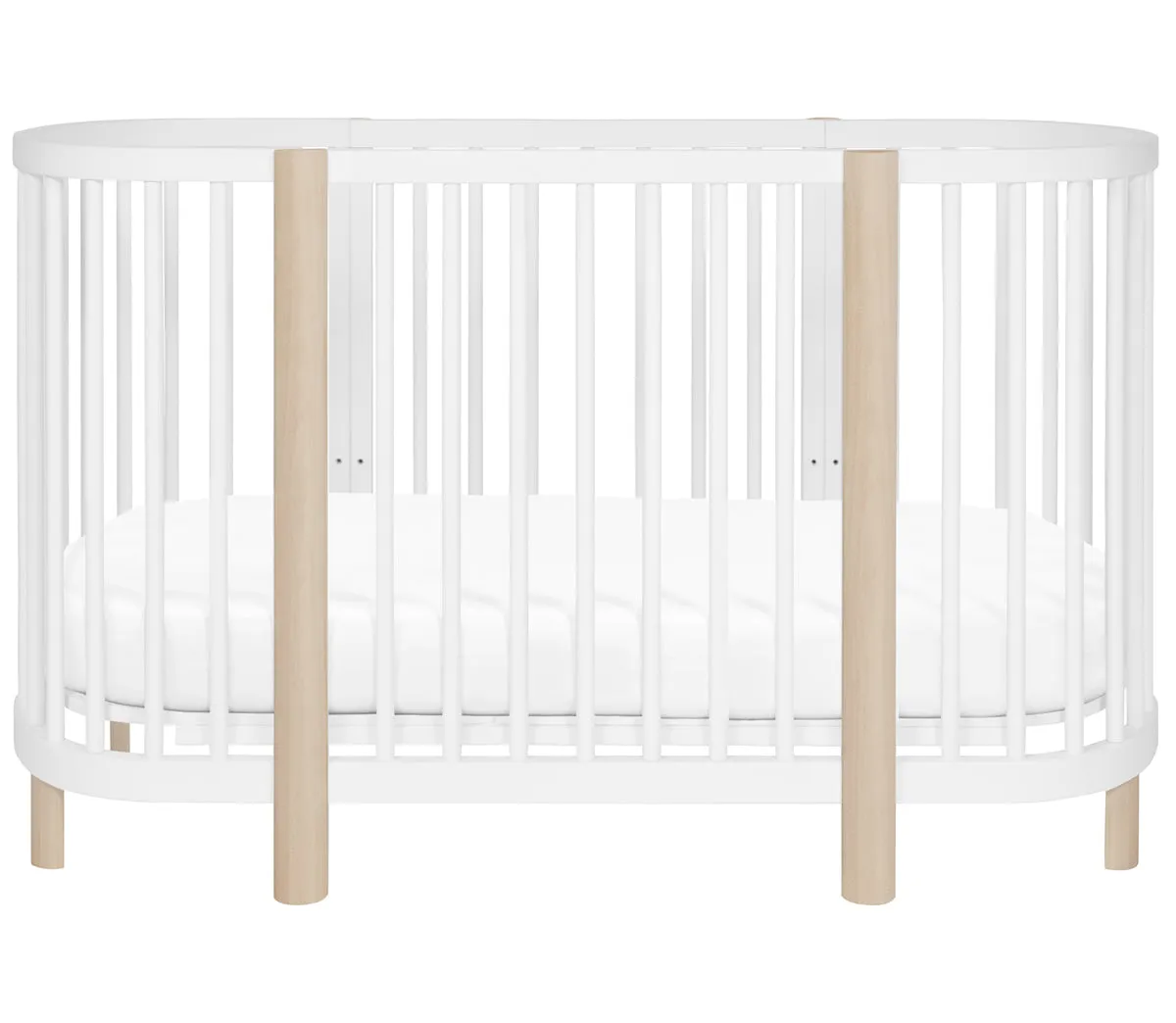 Babyletto Hula Convertible Oval Crib & Mini Bassinet - White/Washed Natural