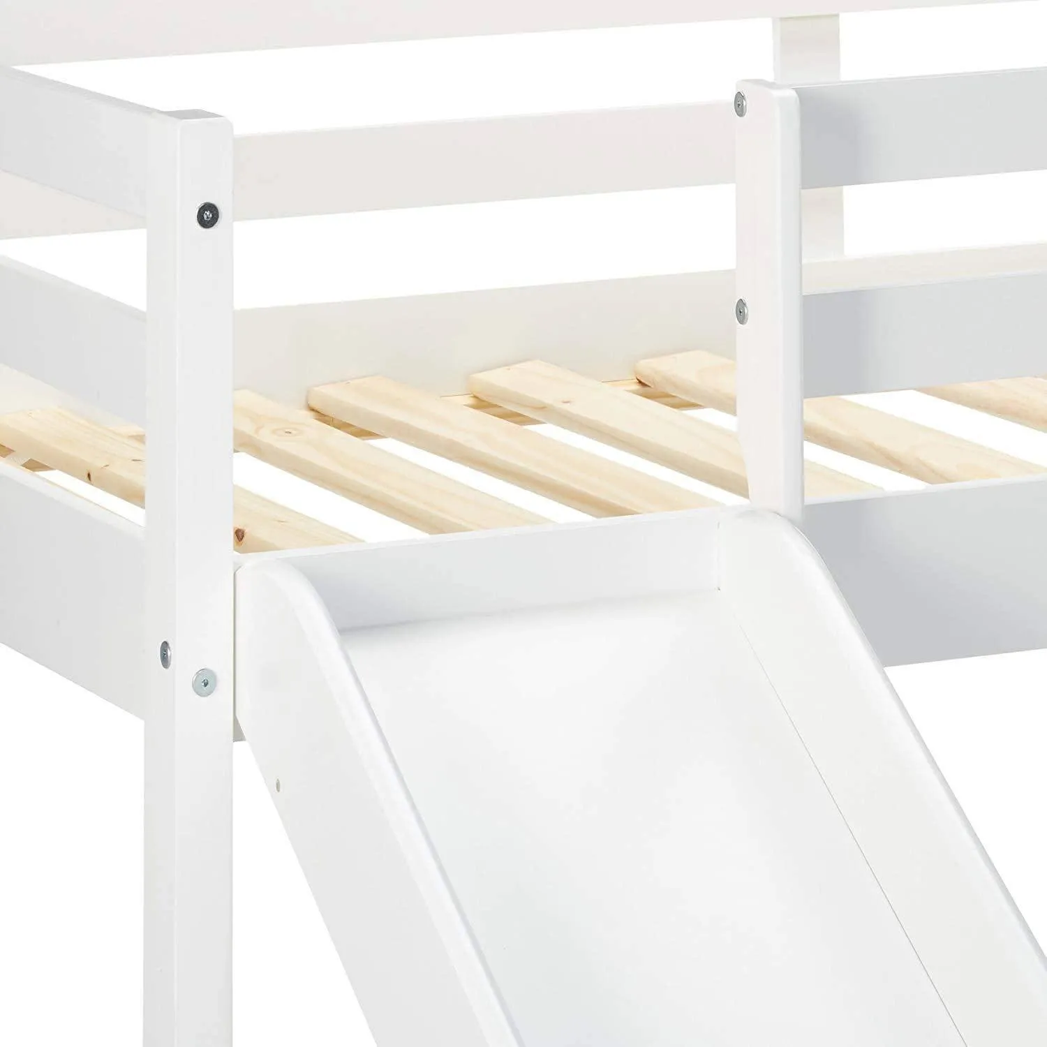 Bailey White Loft Bed with Slide