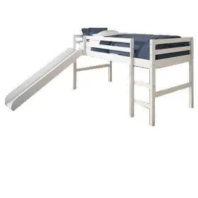 Bailey White Loft Bed with Slide