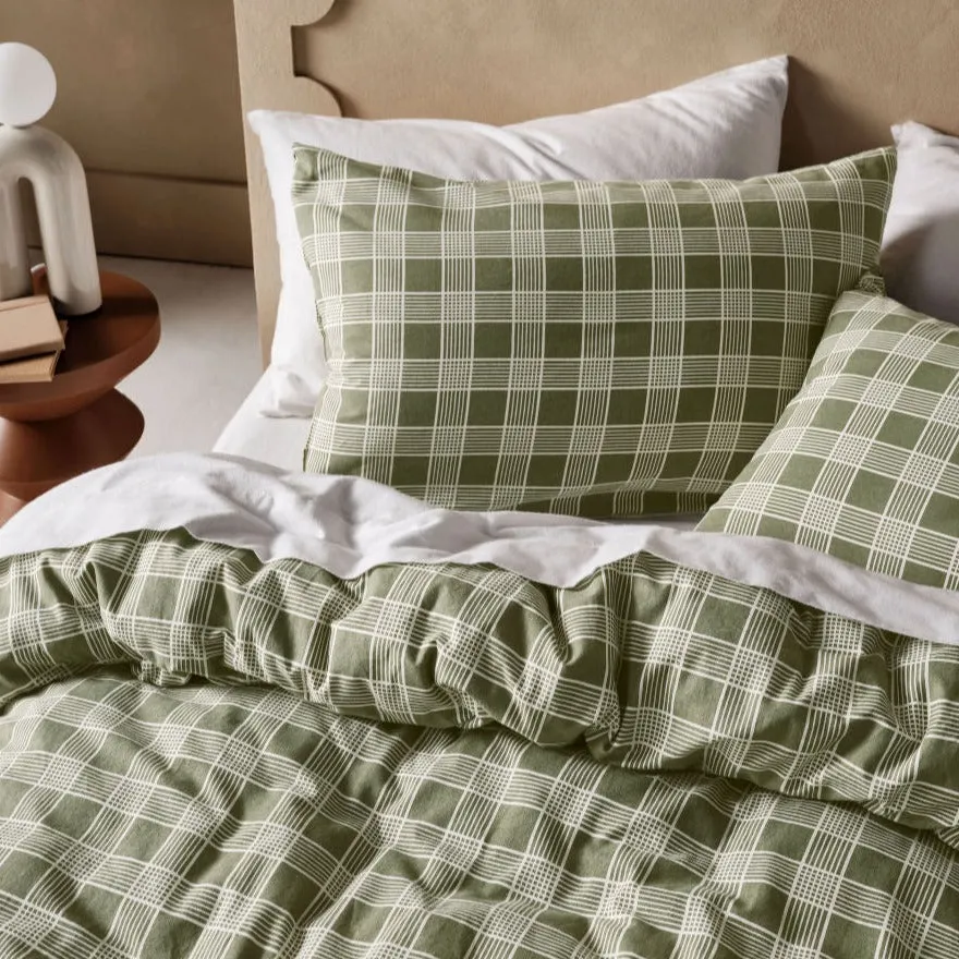 Barnette Moss Flannelette Quilt Cover Set by Linen House