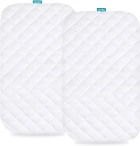 Bassinet Mattress Pad Cover - Fits 4moms Breeze Plus Bassinet, 2 Pack, Bamboo, Waterproof