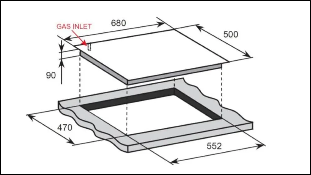 Baumatic CD7SG1 70cm Stainless Steel 5 Burner Gas Cooktop