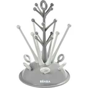 Beaba Baby Bottle Drying Rack for Drying 6 Bottles and Baby Accessories, Grey