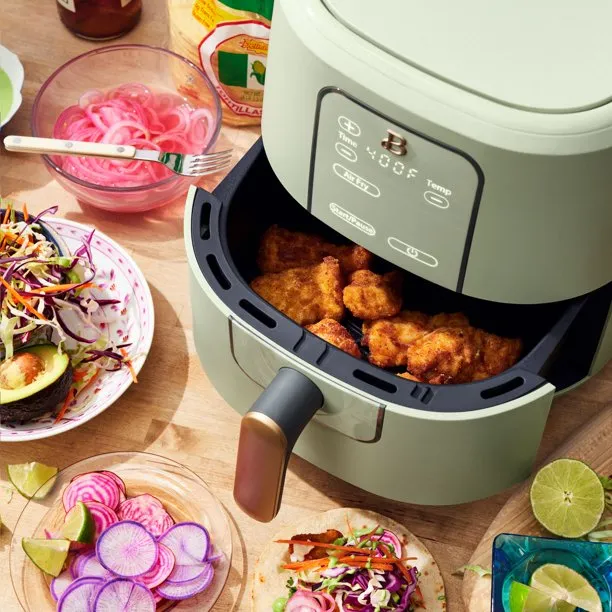 Beautiful 19033 6qt Touchscreen Digital Air Fryer with Touch-Activated Display, Sage Green