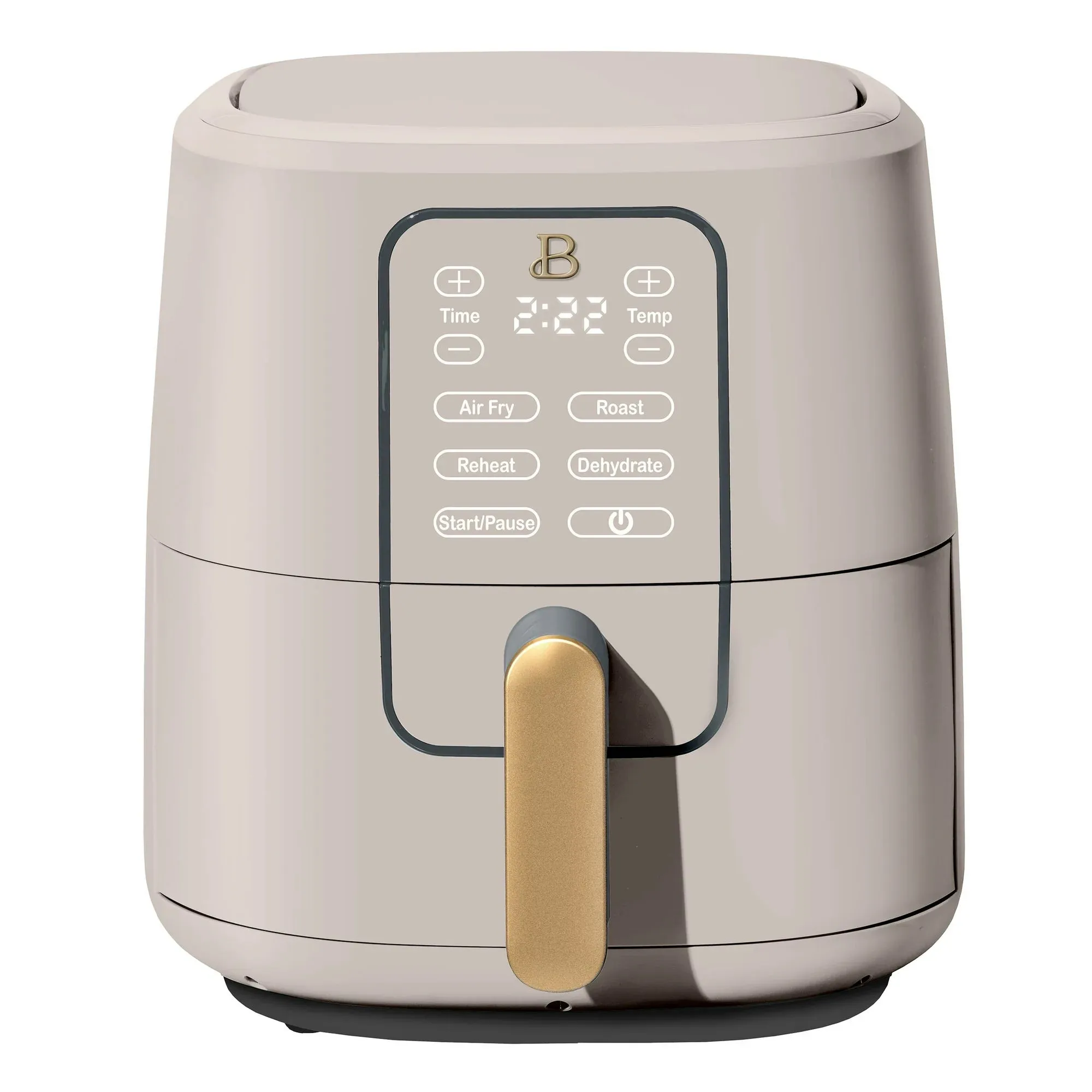 Beautiful 19452 6 Qt Air Fryer with Turbo Crisp Technology and Touch-Activated Display, Porcini Taupe