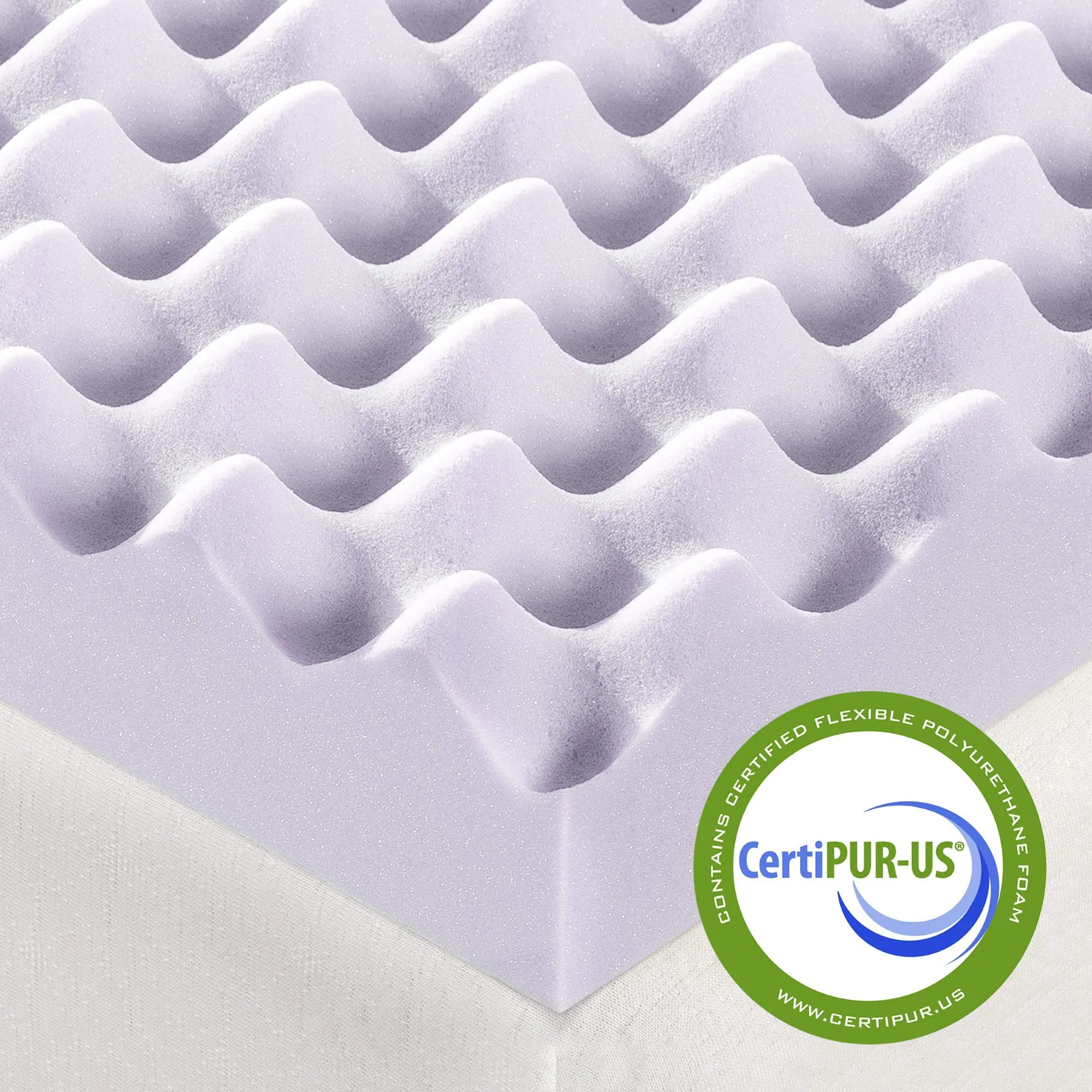 Best Price Mattress 3 Inch Egg Crate Memory Foam Mattress Topper with Soothing Lavender Infusion, CertiPUR-US Certified, Twin