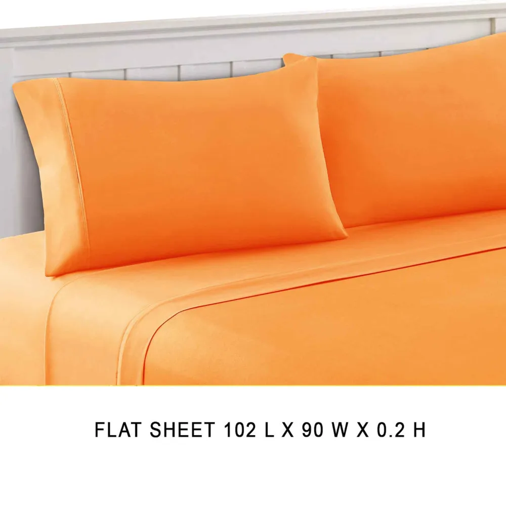 Bezons 4 Piece Queen Size Microfiber Sheet Set By Casagear Home, Orange