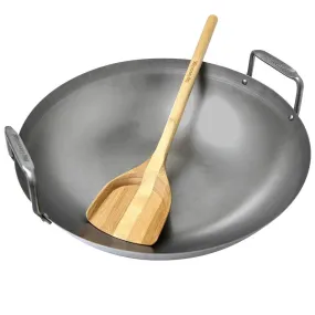 Big Green EGG Carbon Steel Wok c/w Bamboo Spatula