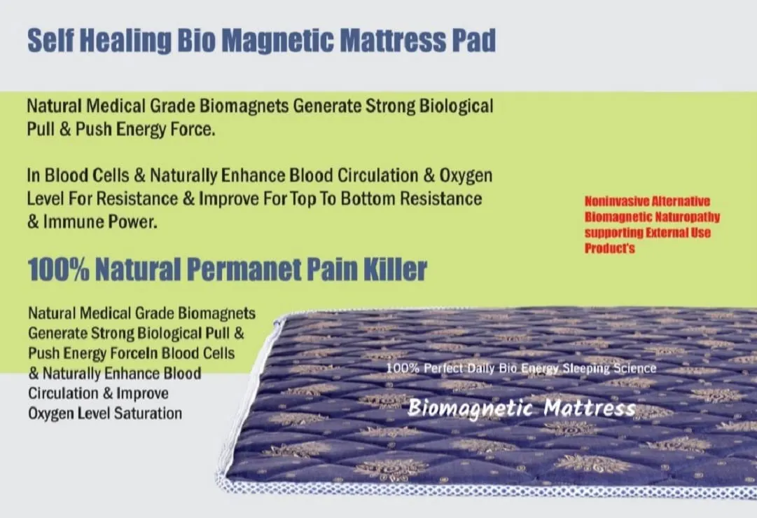 Bio Magnetic Mattress Topper/Pad Blue (4x6 feet) & with 1 Pillow Pad Magnetic Therapy