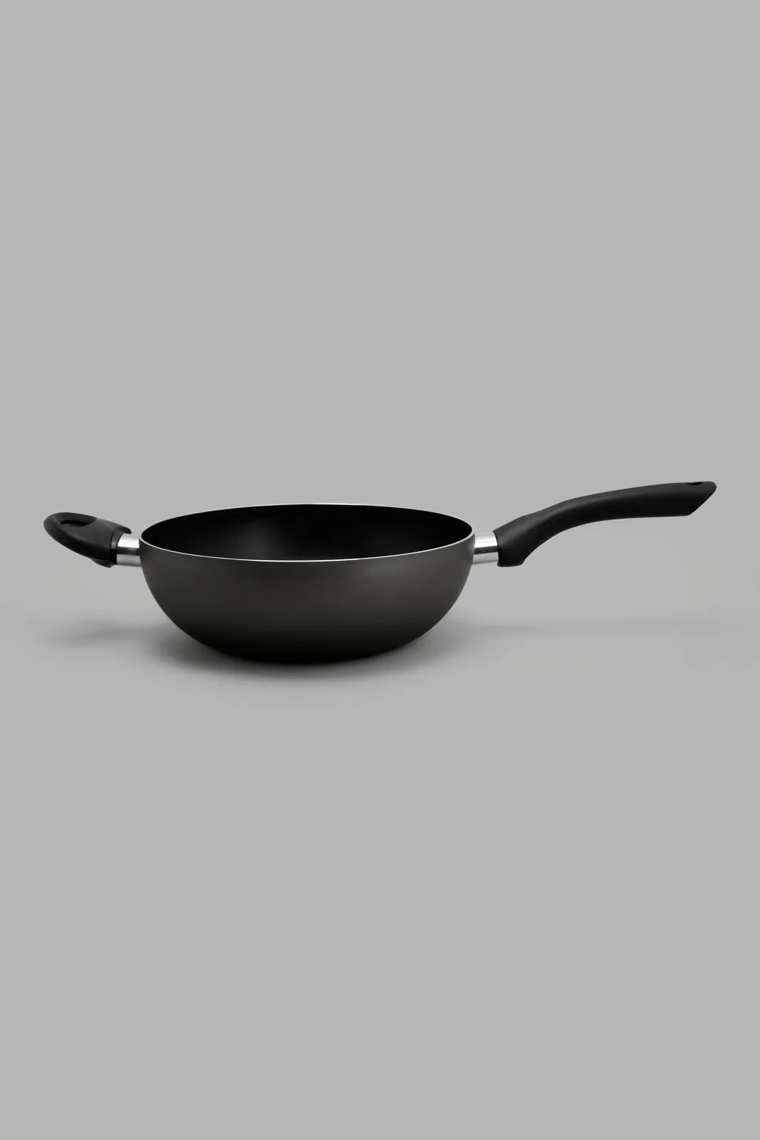 Black Aluminum Non Stick Wok Pan (24Cm)