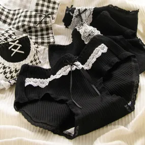 Black Cotton Plaid Undies