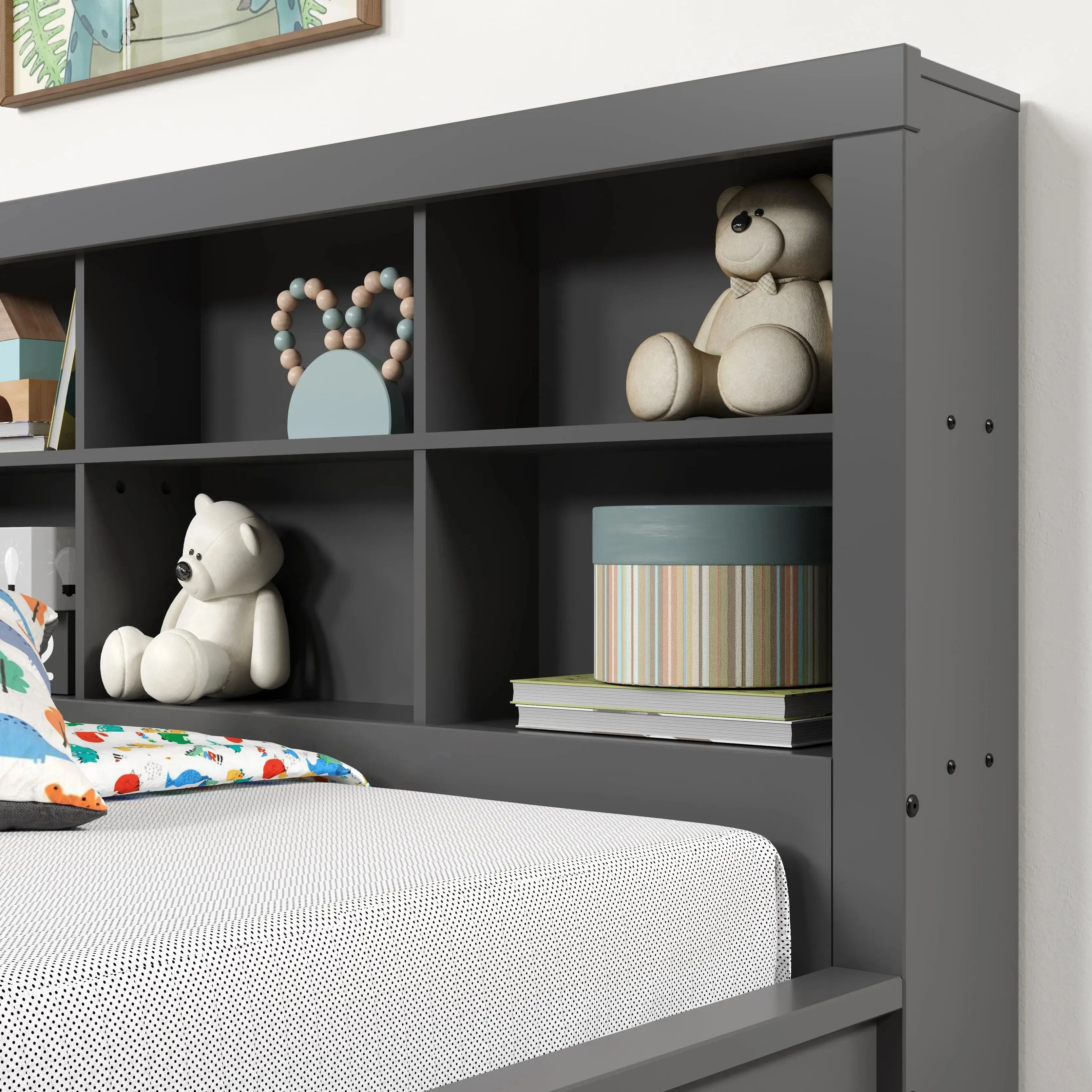 Bo Twin Bed with Bookcase Headboard