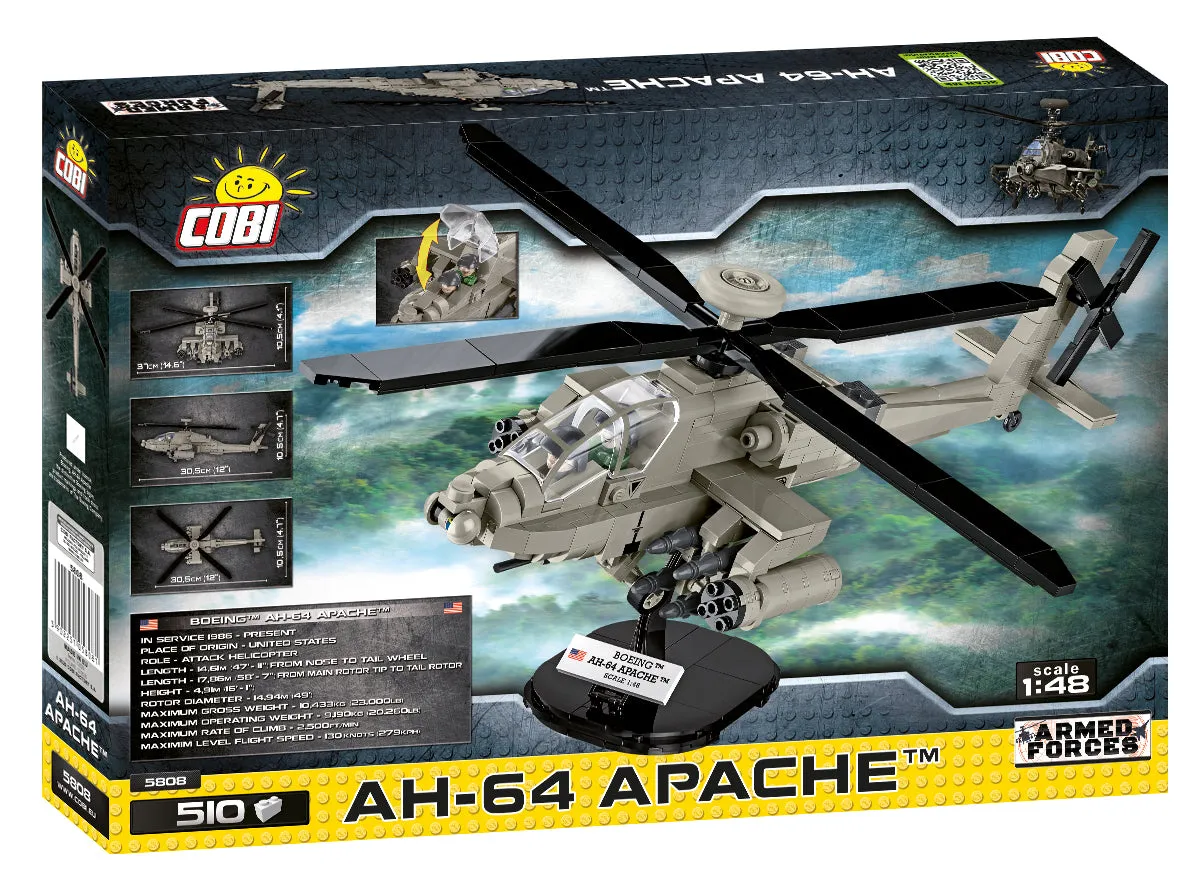 Boeing AH-64 Apache Helicopter 510 Piece Block Kit