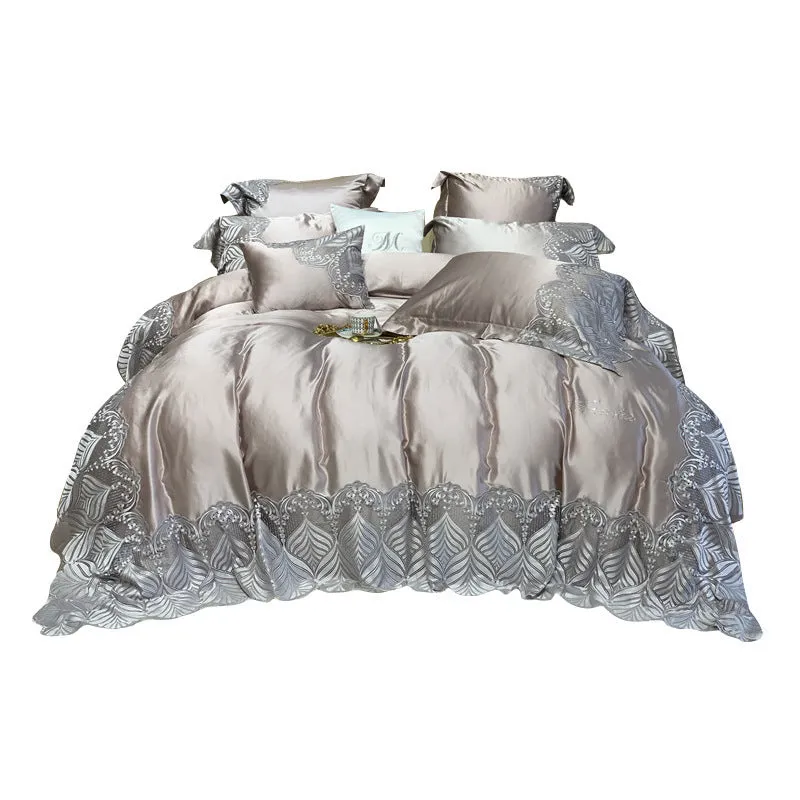 Brand Luxury European Style Four-piece Silk Cotton Bedding Cover