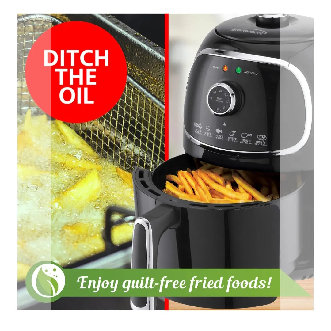 Brentwood Rapid Air Fryer Oven - Black and Silver