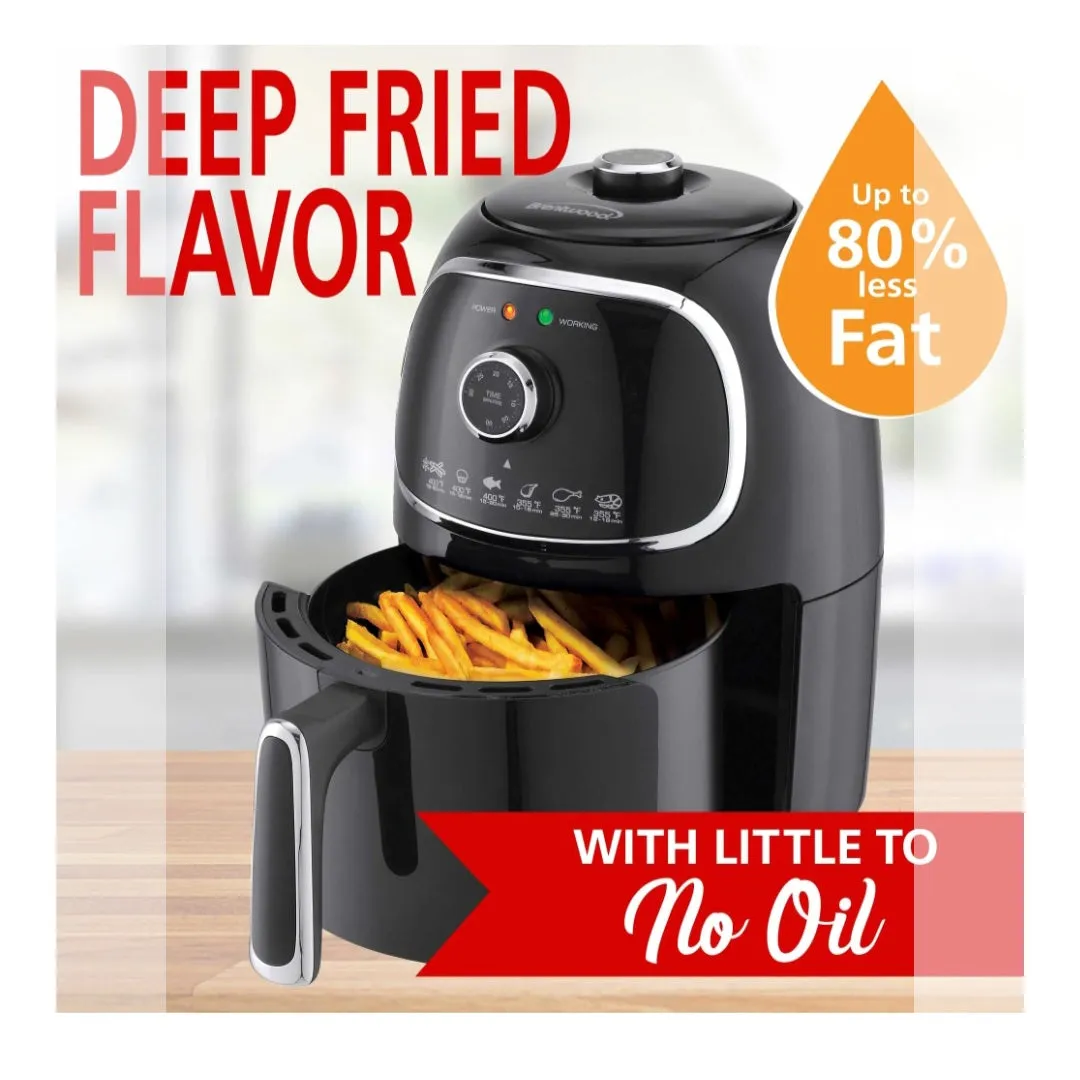 Brentwood Rapid Air Fryer Oven - Black and Silver