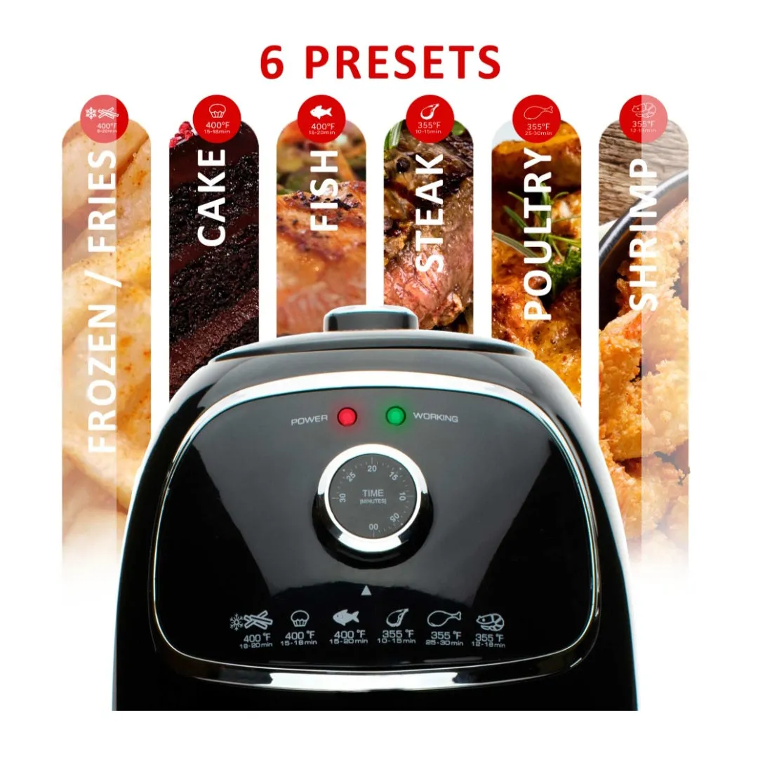 Brentwood Rapid Air Fryer Oven - Black and Silver