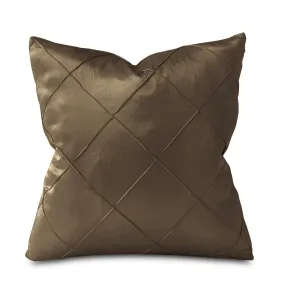 Bronze Pintuck Throw Pillow Cover 16x16