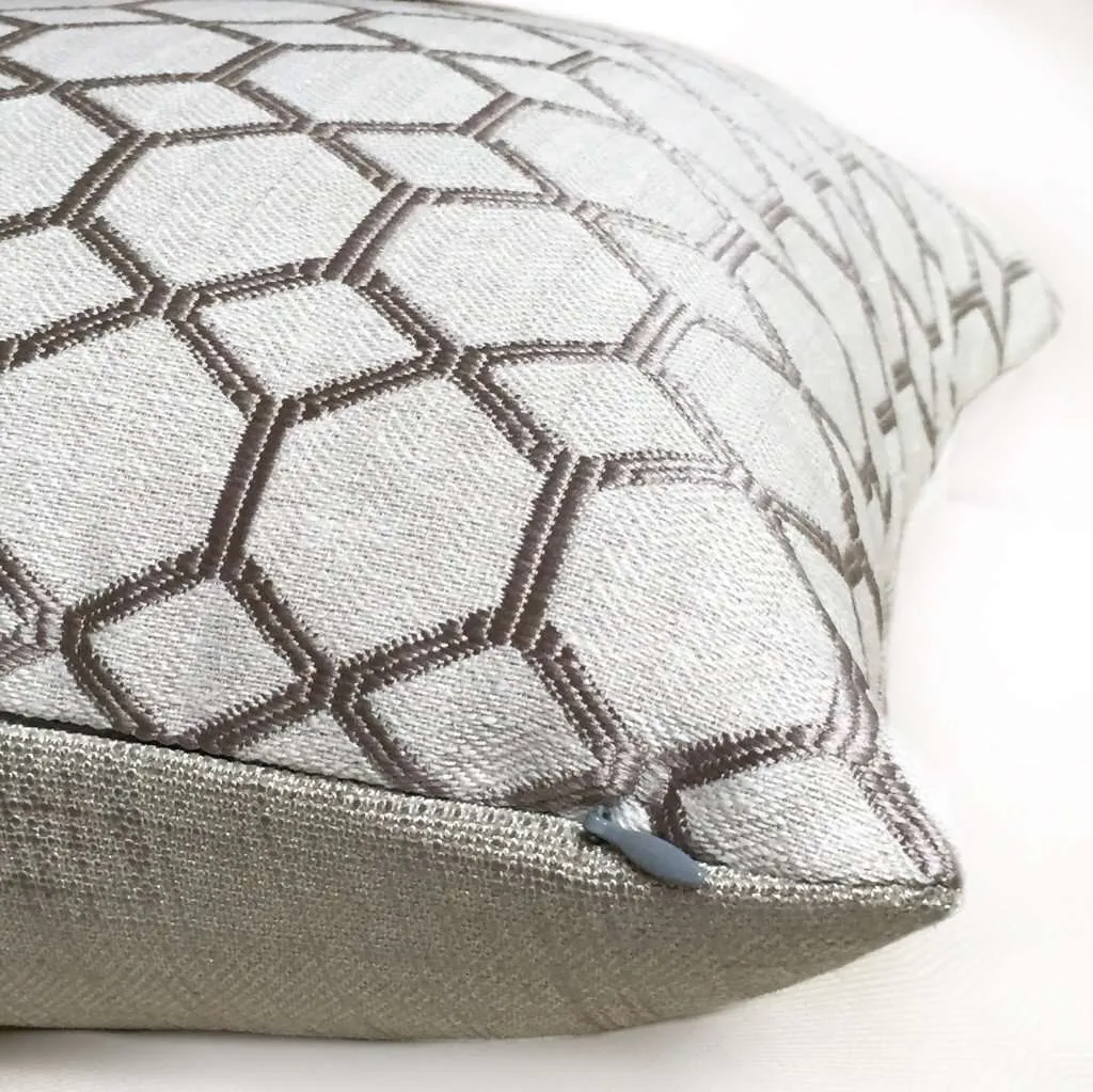 Brooke Gray Geometric Interlocked Hexagons Pillow Cover