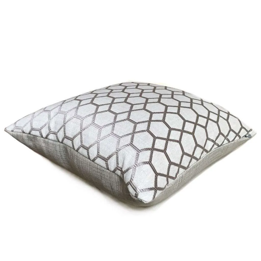 Brooke Gray Geometric Interlocked Hexagons Pillow Cover