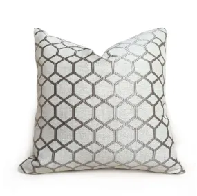 Brooke Gray Geometric Interlocked Hexagons Pillow Cover