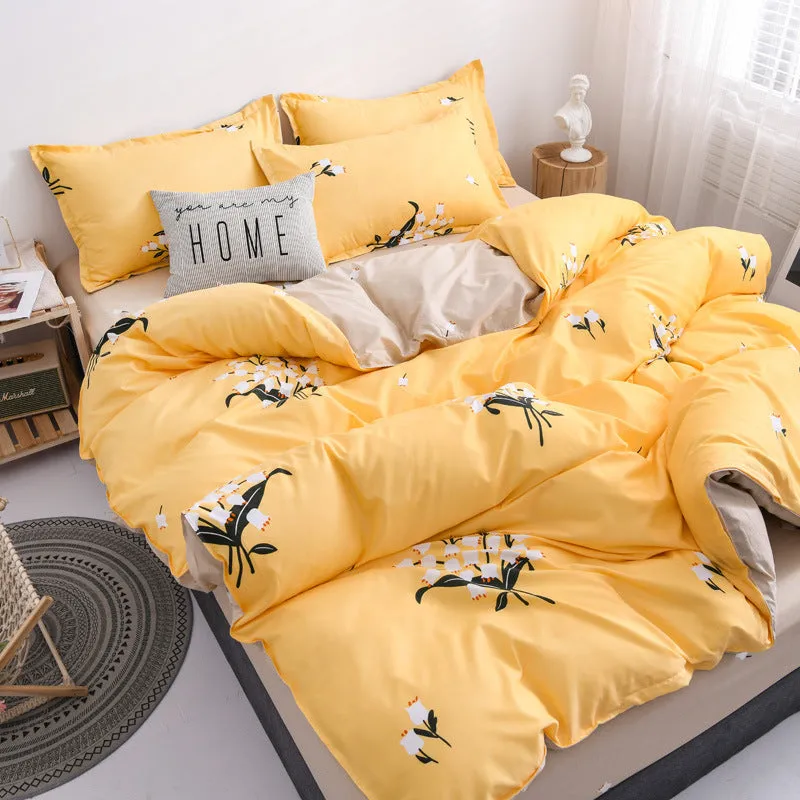 Brushed four-piece bed sheet