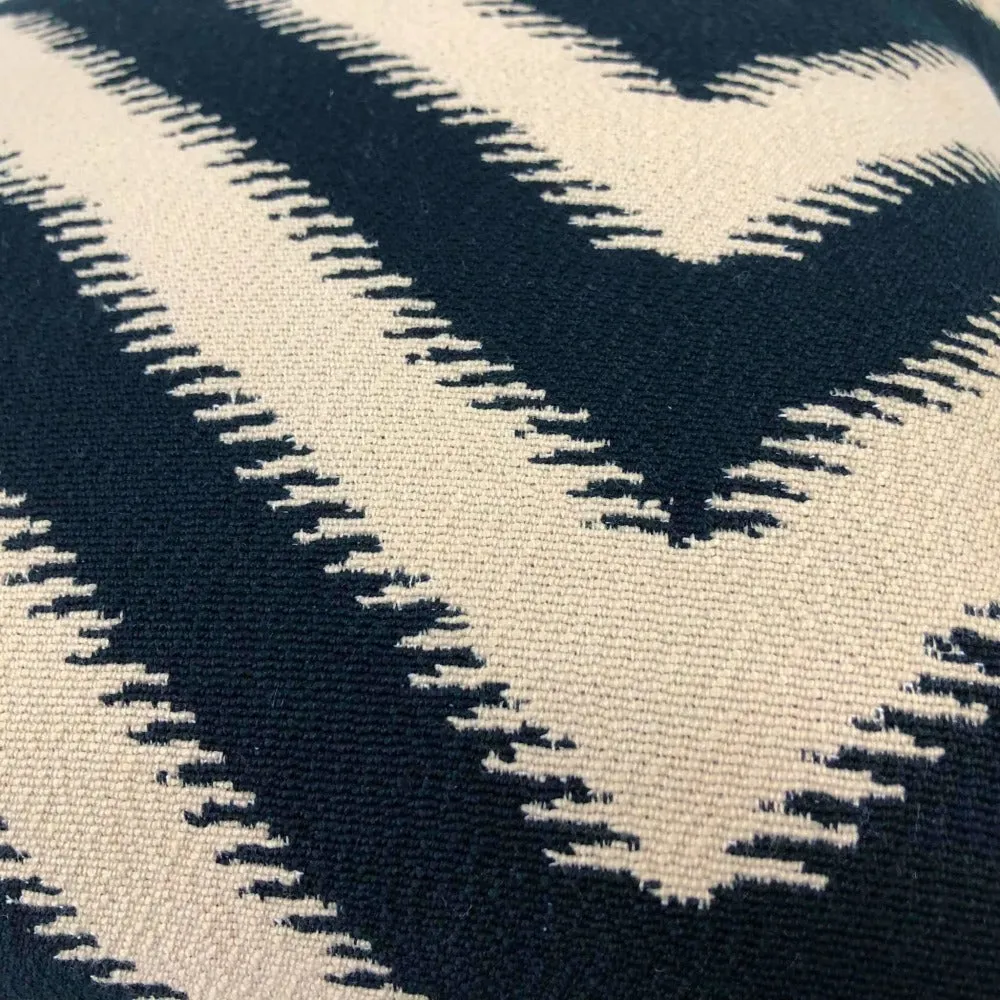 Camberwell Black Beige Serrated Chevron Pillow Cover