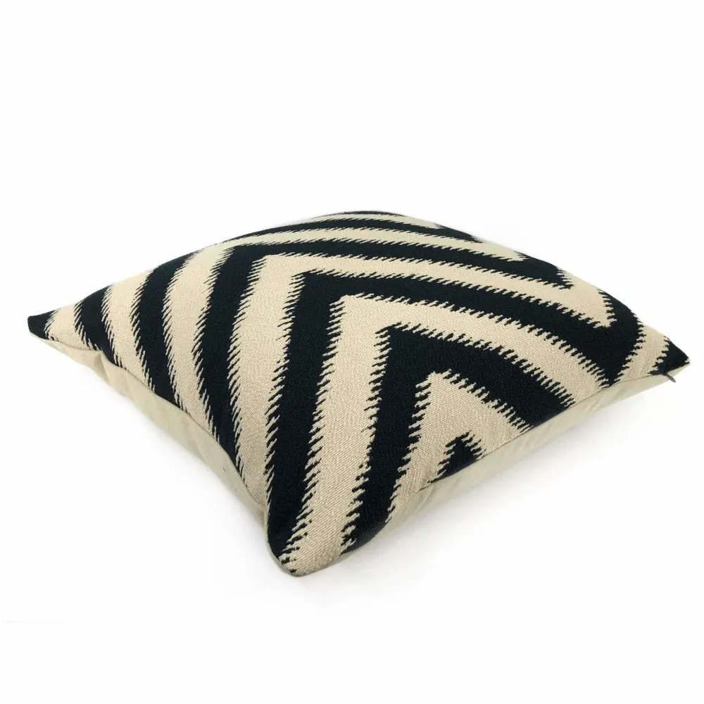 Camberwell Black Beige Serrated Chevron Pillow Cover