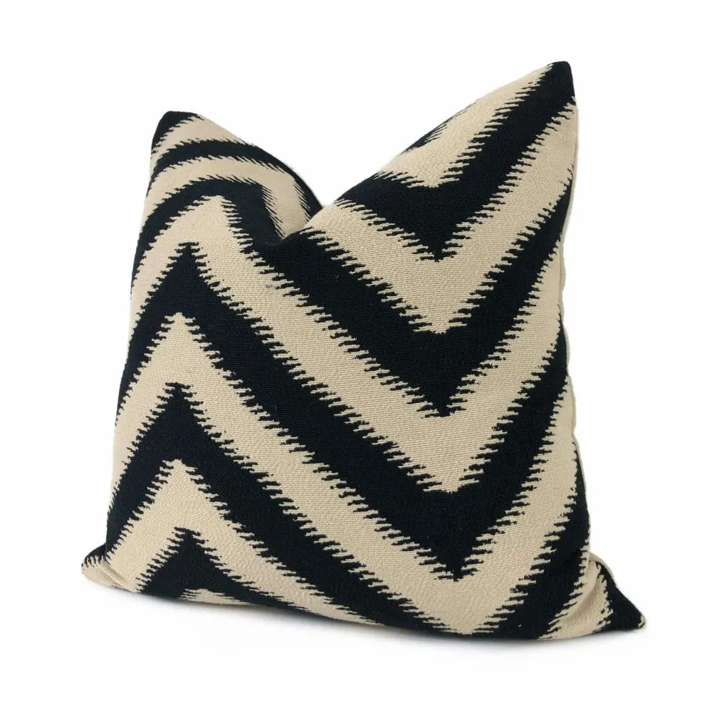 Camberwell Black Beige Serrated Chevron Pillow Cover