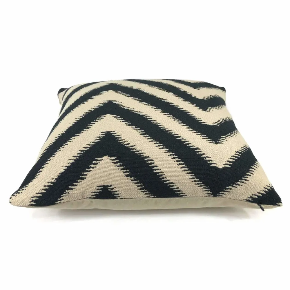 Camberwell Black Beige Serrated Chevron Pillow Cover