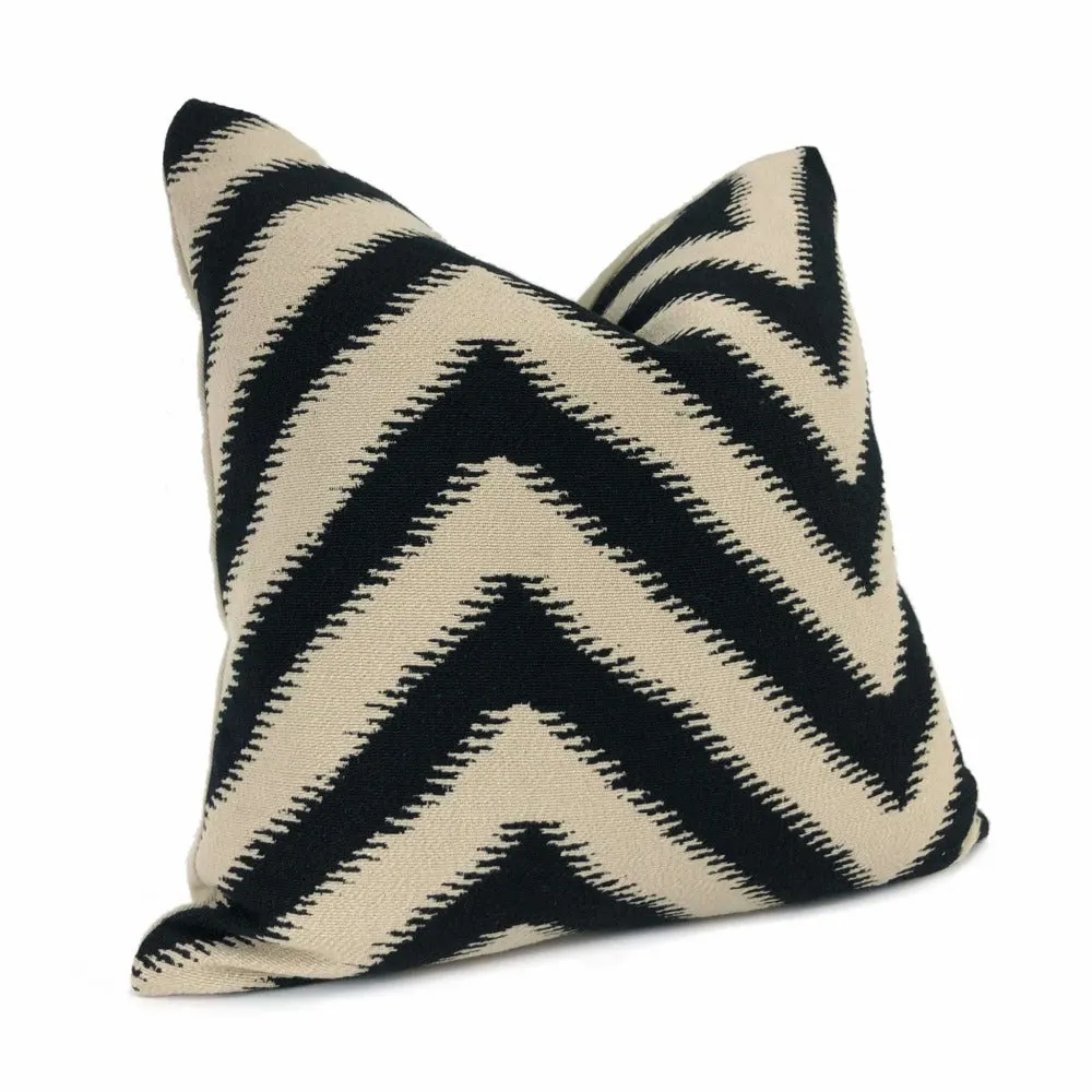 Camberwell Black Beige Serrated Chevron Pillow Cover