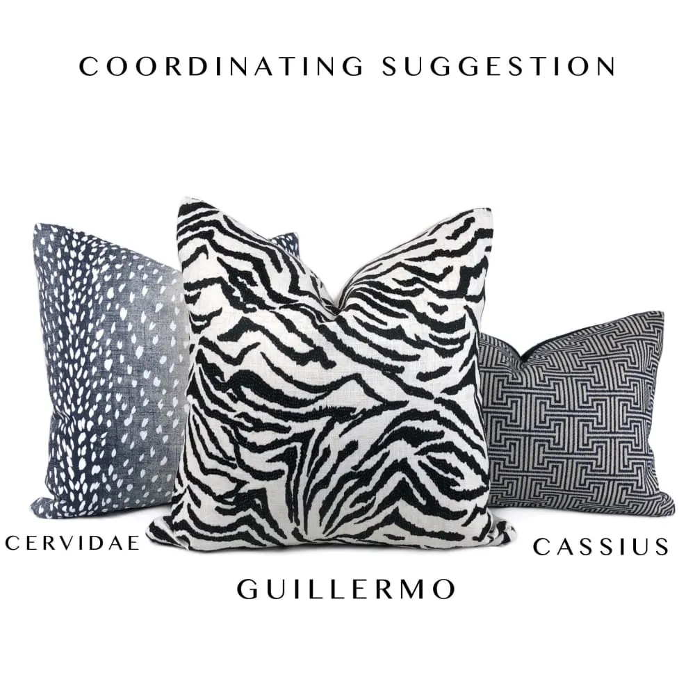 Cassius Navy Blue Greek Key Pillow Cover