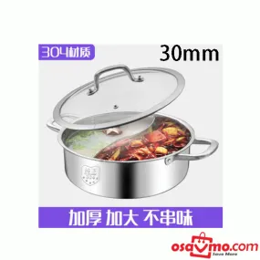 CH CN 304 Stainless Steel Two-Flavor Hotpot Steamboat 30cm