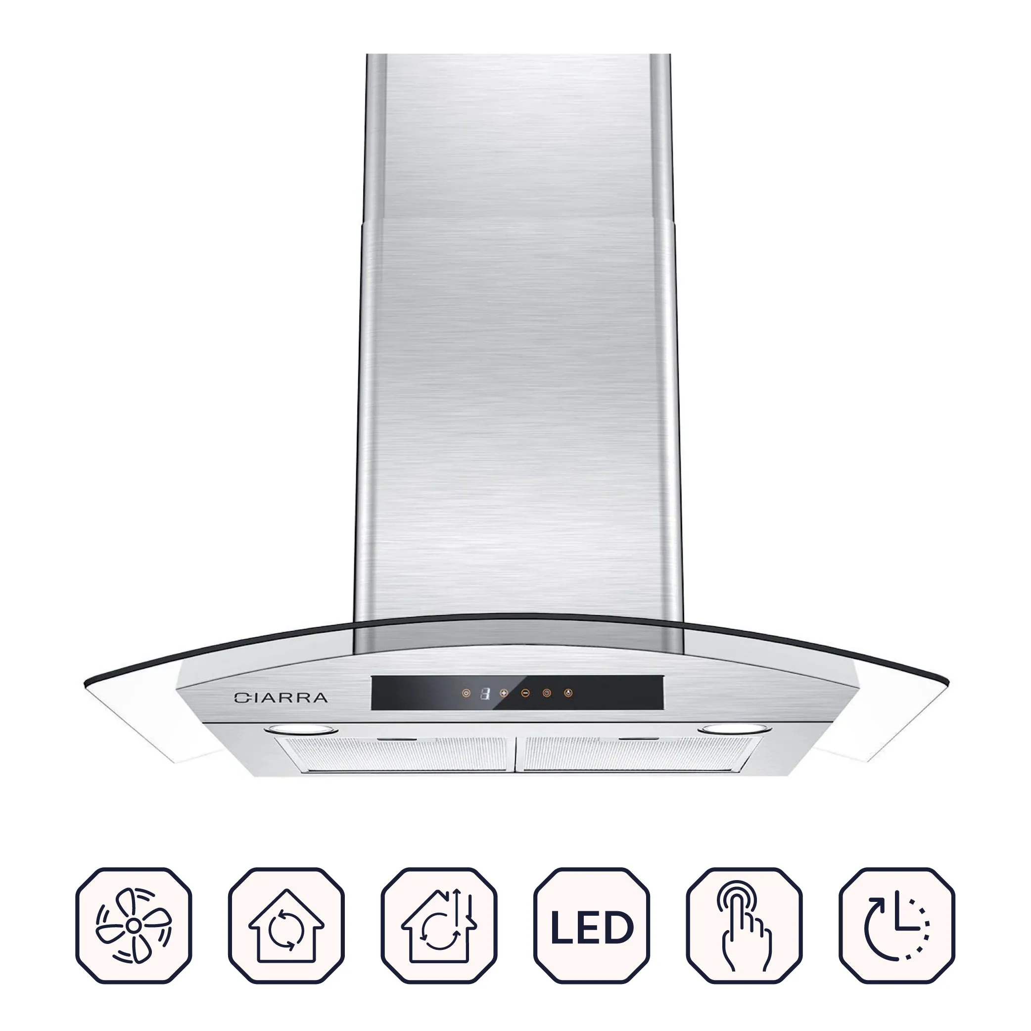 CIARRA 30 inch Wall Mount Range Hood with 3-speed Extraction CAS75502-OW