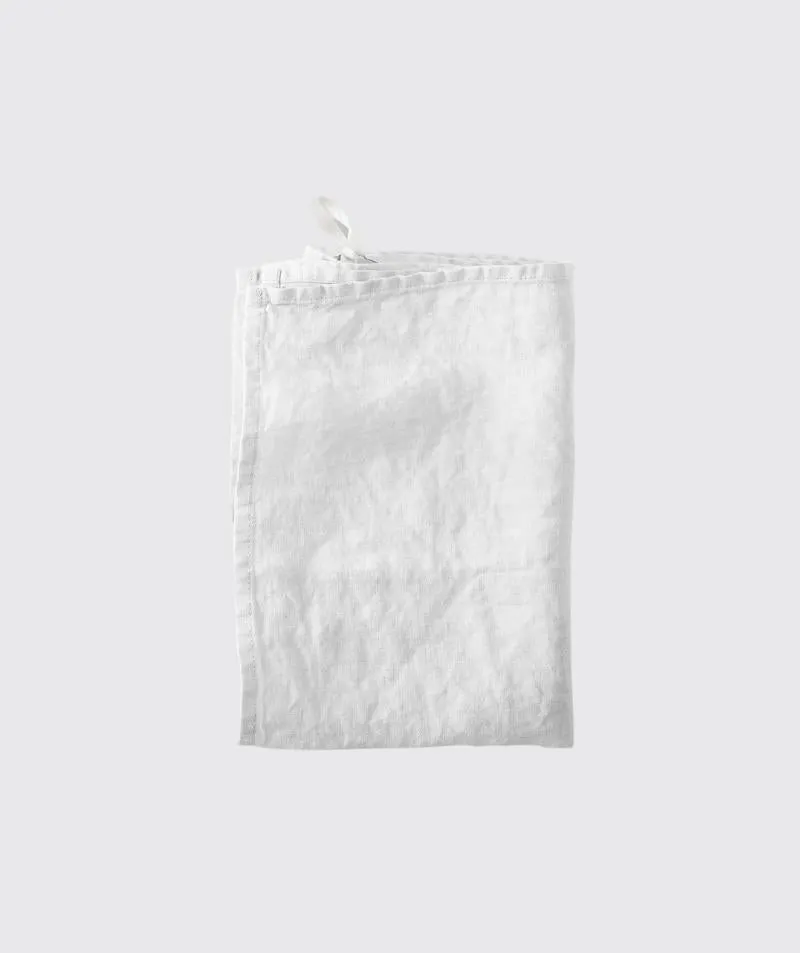 Classic White Linen Tea Towel