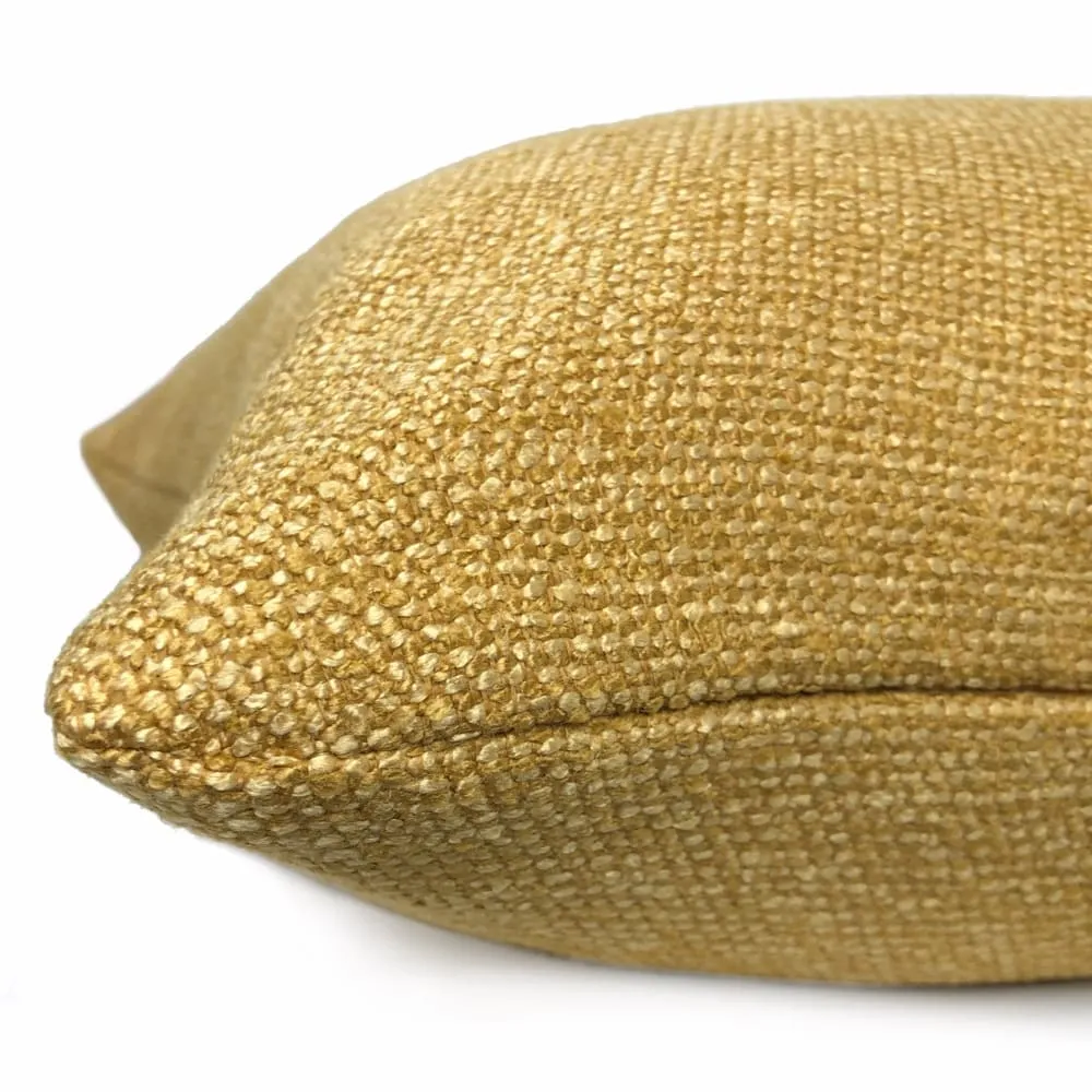 (CLEARANCE) Curtis Gold Basketweave Texture Pillow Cover