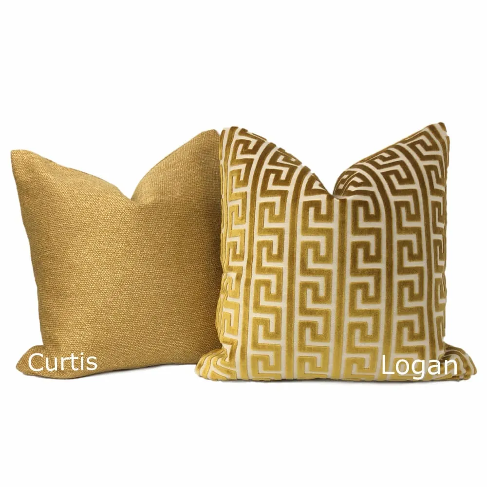 (CLEARANCE) Curtis Gold Basketweave Texture Pillow Cover