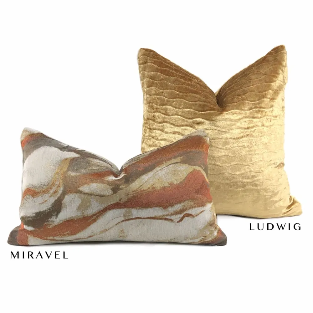 (CLEARANCE) Miravel Copper Gold Brown Abstract Pillow Cover