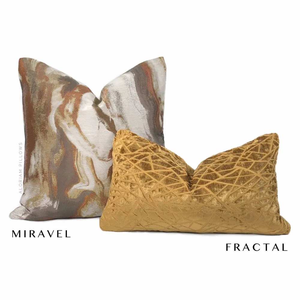 (CLEARANCE) Miravel Copper Gold Brown Abstract Pillow Cover