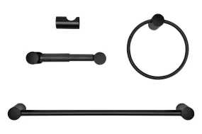 Clearwater Matte Black Bathroom Hardware Set