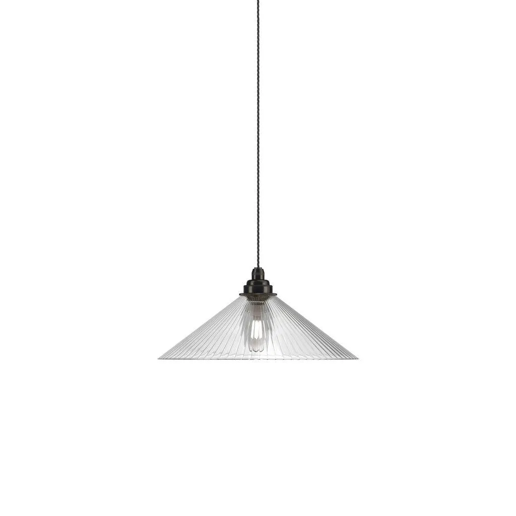 Coolie Ribbed Glass Pendant Light Hay