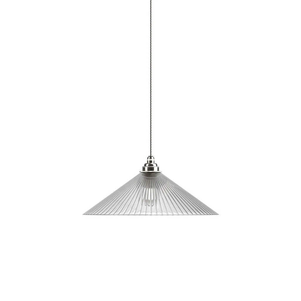 Coolie Ribbed Glass Pendant Light Hay