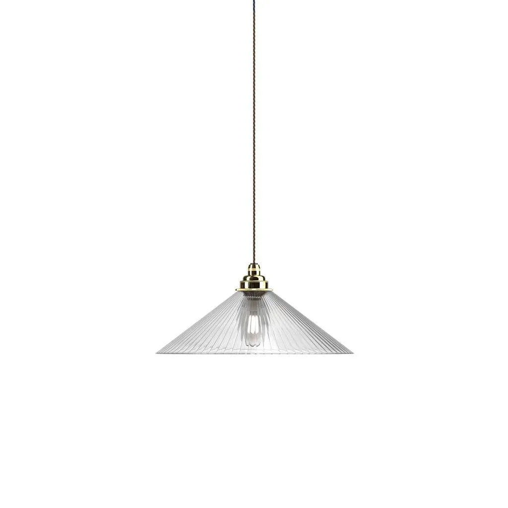 Coolie Ribbed Glass Pendant Light Hay