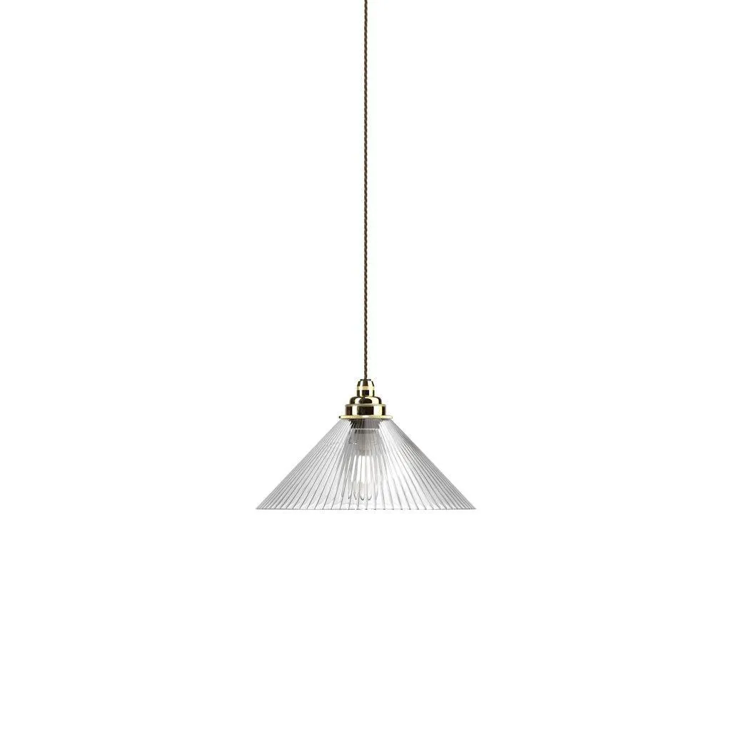 Coolie Ribbed Glass Pendant Light Hay