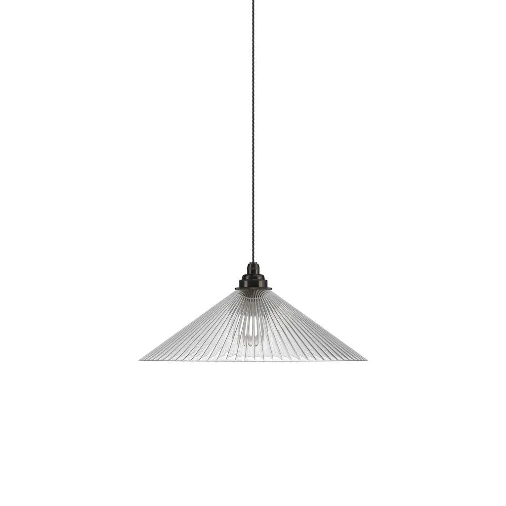 Coolie Ribbed Glass Pendant Light Hay