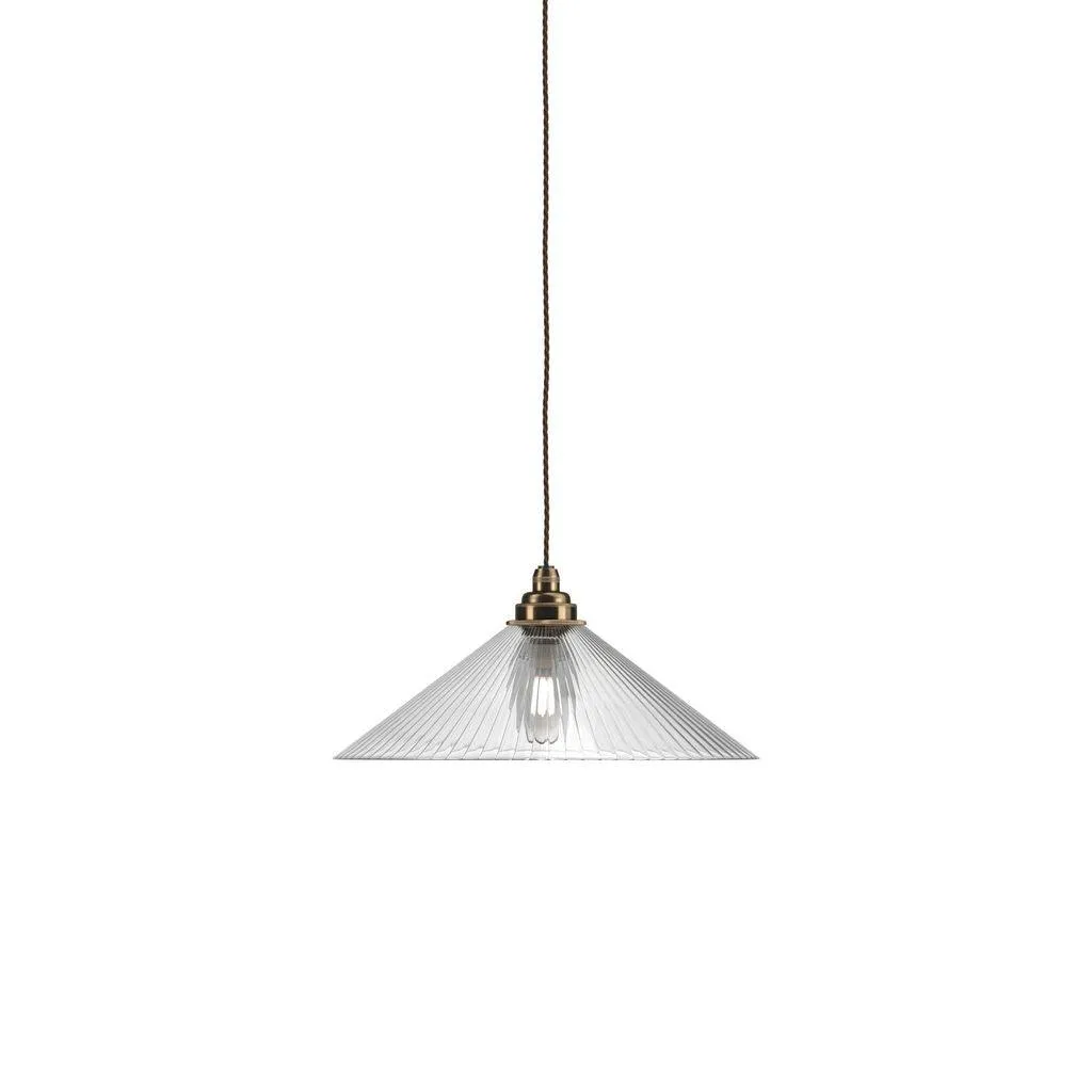 Coolie Ribbed Glass Pendant Light Hay