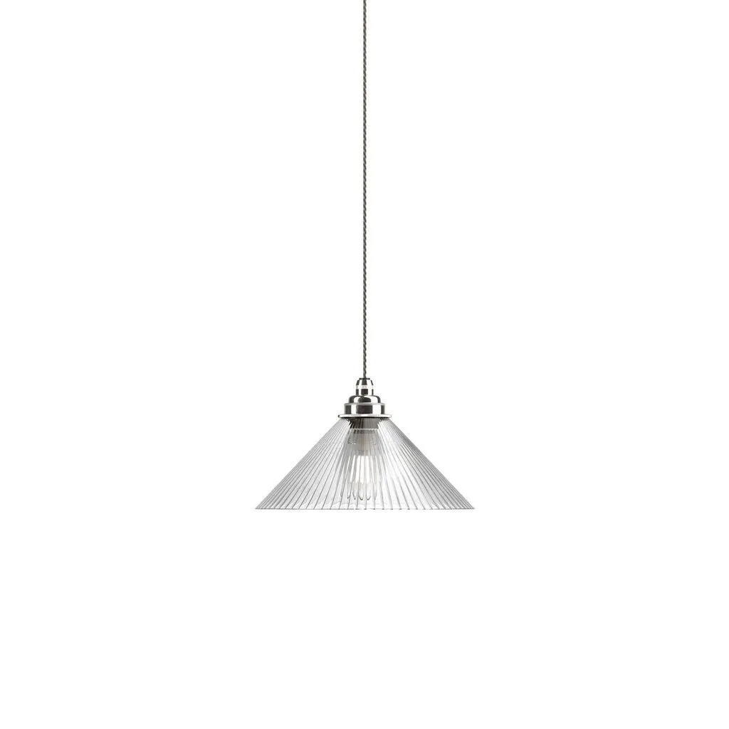 Coolie Ribbed Glass Pendant Light Hay