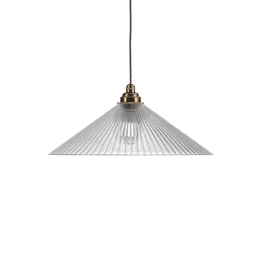 Coolie Ribbed Glass Pendant Light Hay